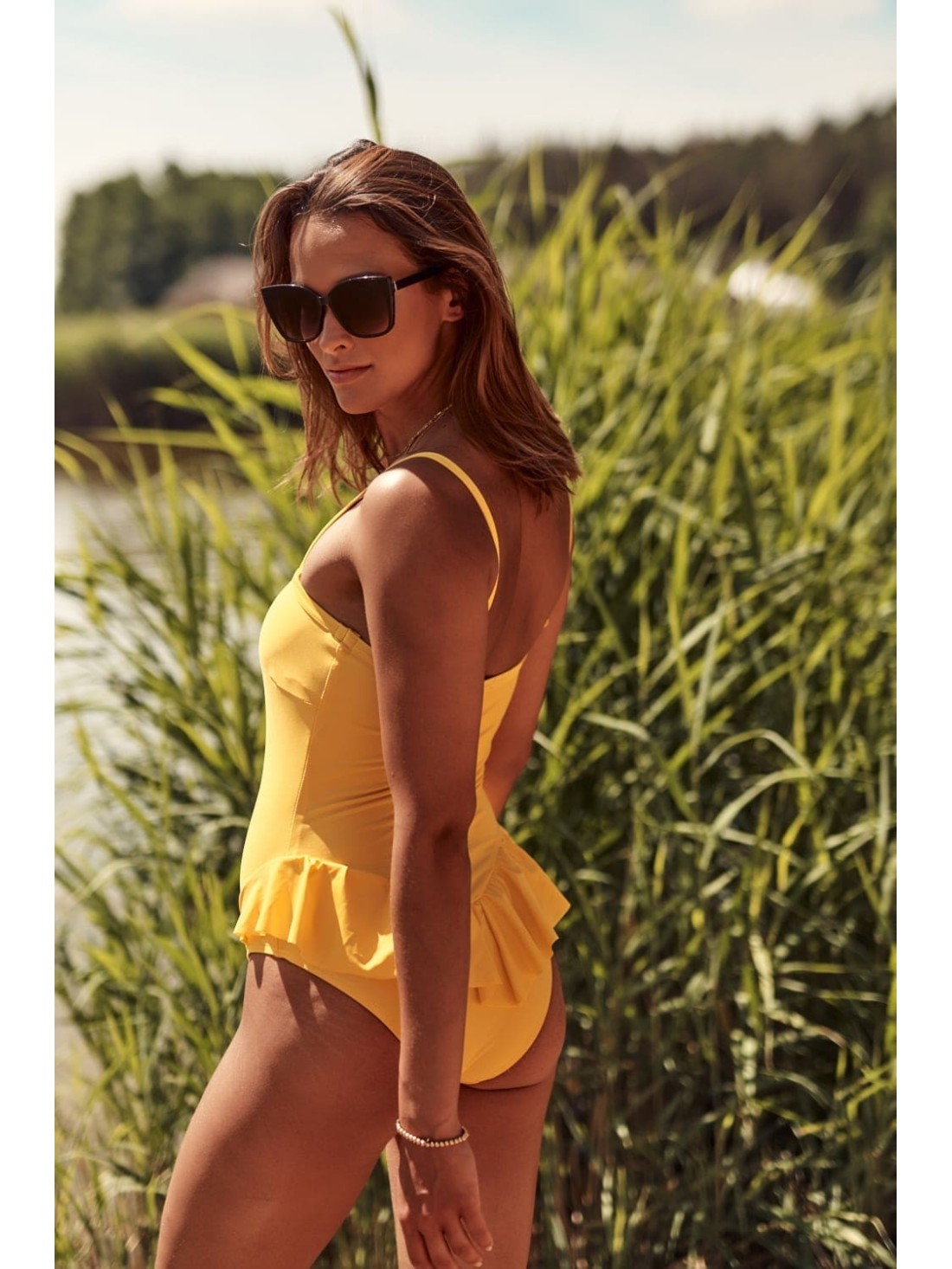 Yellow ruffled swimsuit K16 - Online store - Boutique